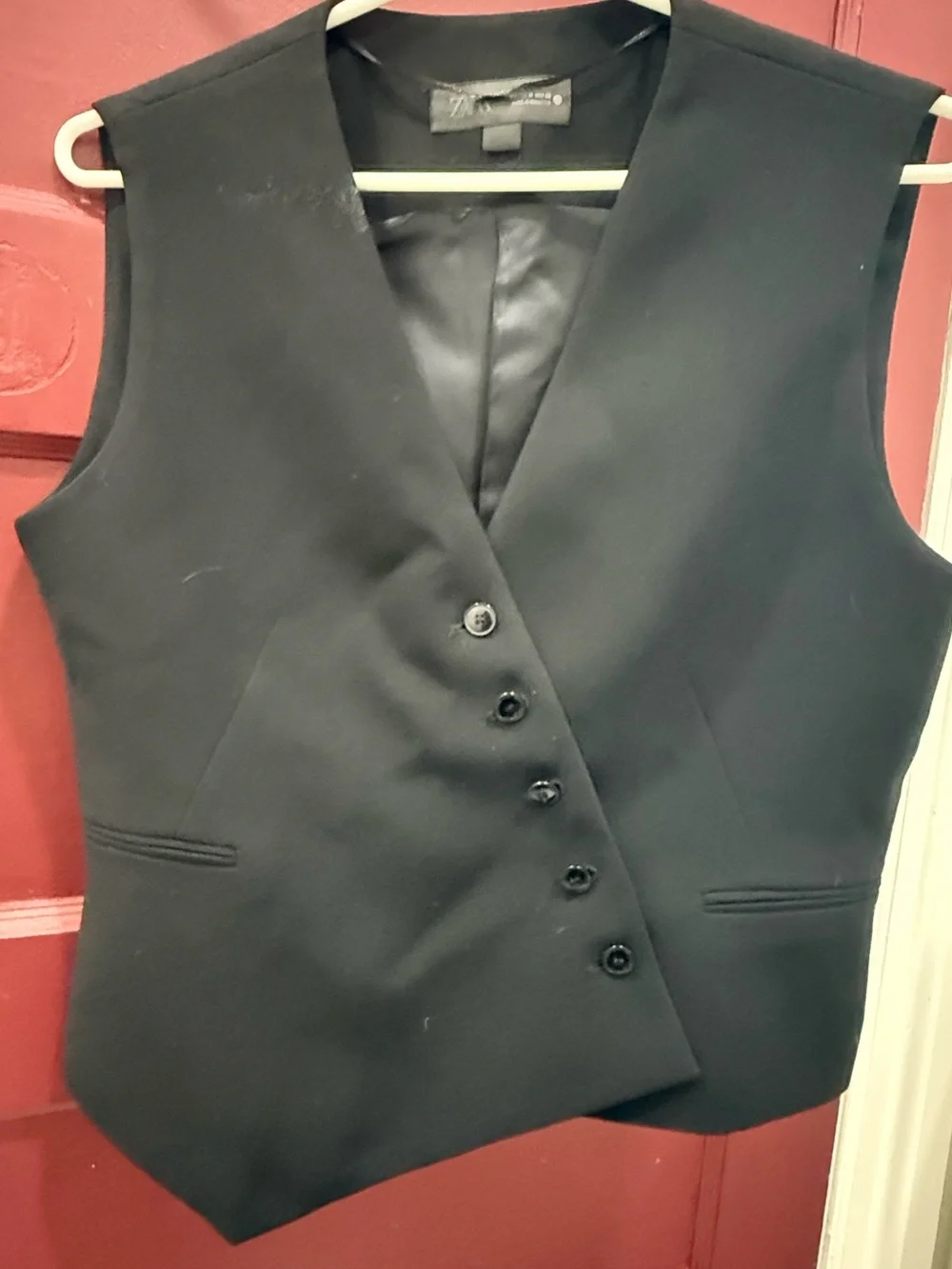 Zara asymmetrical black tailored vest - size M - women’s NWOT